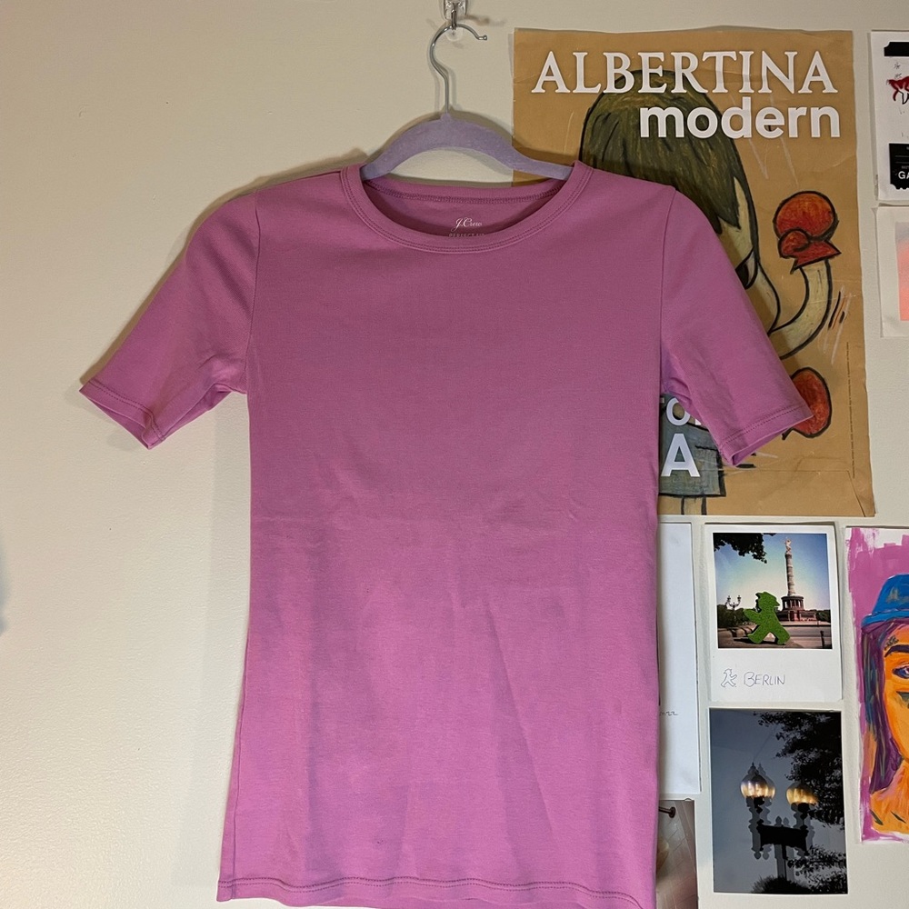 J. Crew Perfect Fit magenta long tshirt